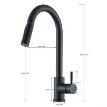 ULGKSD Torneira de cozinha removível com 2 modos de fluxo de spray misturador de água quente e fria com rotação de 360 ° e alça única torneira de guindaste montada no deck